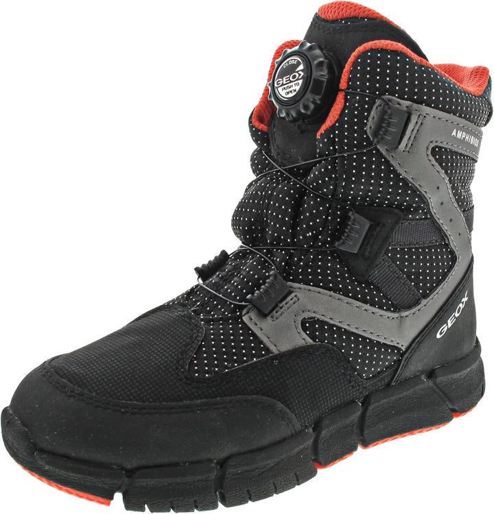 Geox Unisex Kinder J Flexyper Boy B AbxAnkle Boot 34 EU Black Orange, 34 EU Black Orange