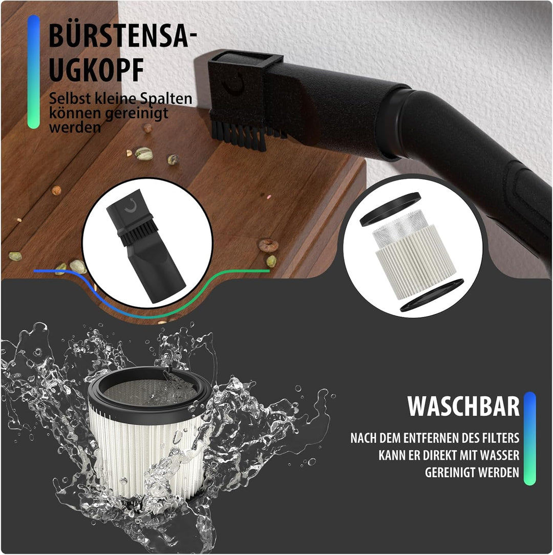 Industriestaubsauger Hoover Nass-Trocken-Sauger, 4800 W, leistungsstarke Saugkraft, ohne Staubbeutel