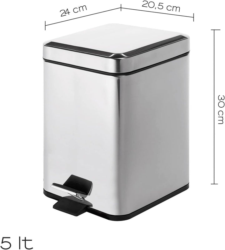 Gedy - POUBELLE CARREE 5L CHROME - Gedy - G-23091300000