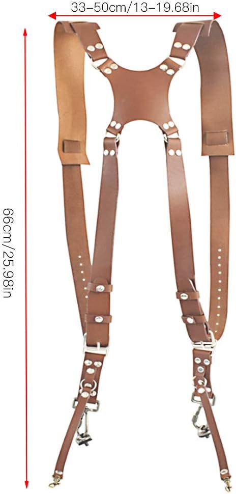 Jadpes Leder Kameragurt Zubehör, Digital verstellbare Doppelschutzkamera Lederriemen Niet Digitalkam