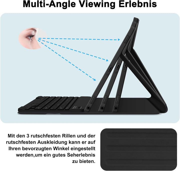 Bettdow für Samsung Galaxy Tab A11+/A9+ 11" Tastatur Hülle, Deutsch QWERTZ Layout Abnehmbarer Beleuc