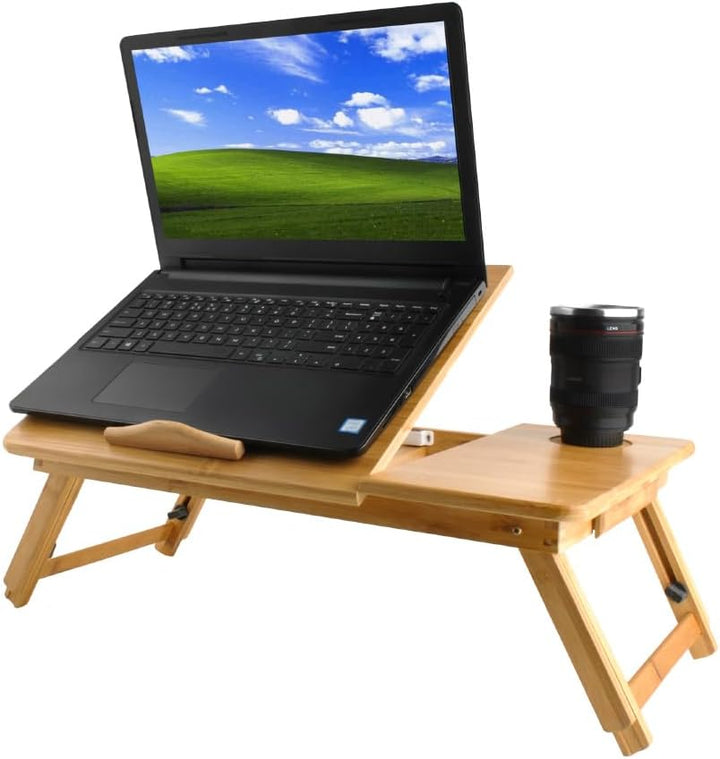Ruhhy Laptoptisch Notebooktisch aus Bambus Betttisch Zeichentisch und Esstisch für Bett 67 x 28 x 26