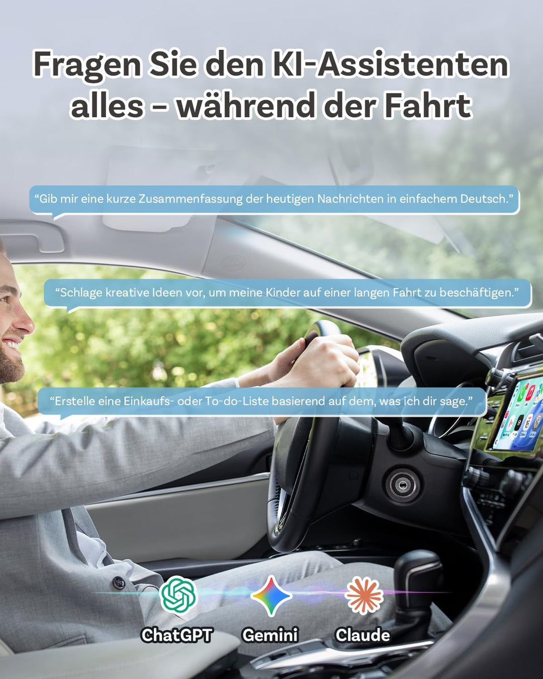 OTTOCAST E2 AI Box, 2026 Upgrade 3-in-1 Wireless CarPlay & Android Auto Adapter, Android 13 Car Mult