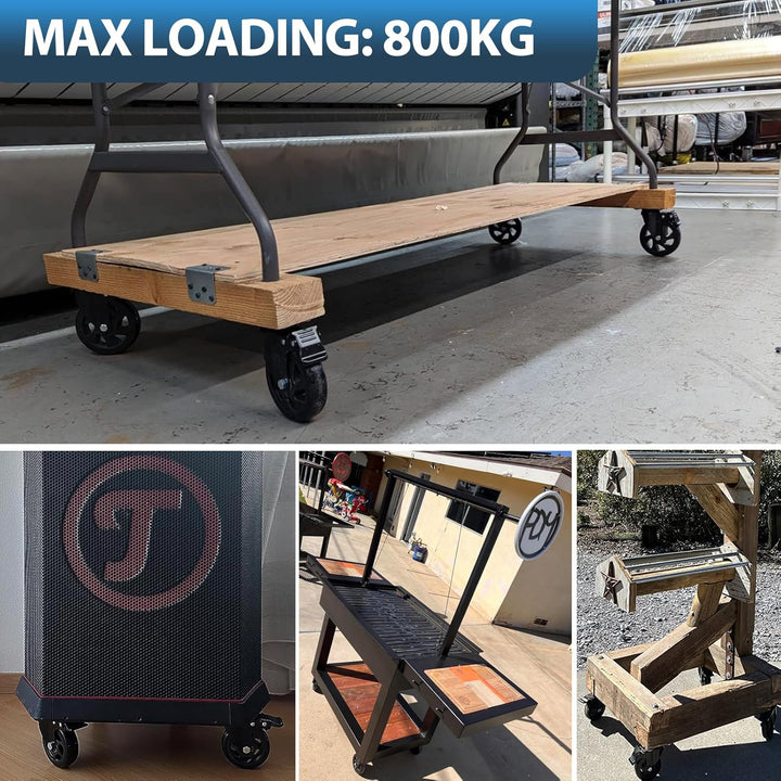 RRIUTO 4 Lenkrollen mit Bremse, 125 mm Transportrollen mit Bremse Strandkorbrollen Möbelrollen für M