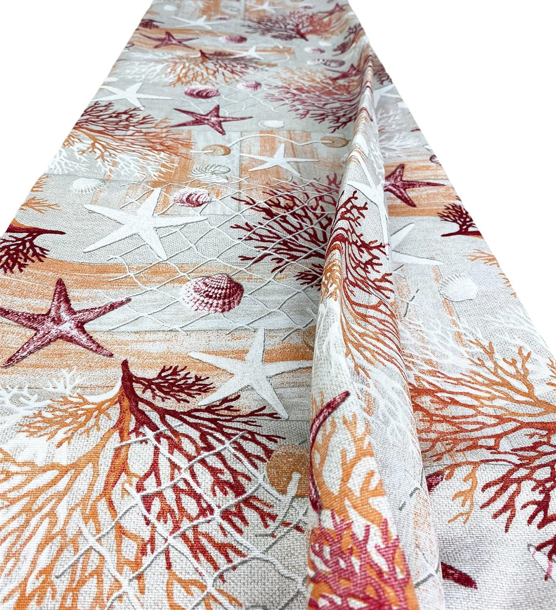 Tex Family Tagesdecke Gran Foulard Tagesdecke Sofaüberwurf Stoff Dory Meer Meer Korallen rot - Einze