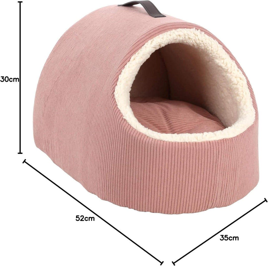 Flamingo Haustierbett Mila Rosa – Weich, Bequem, 50x37x18 cm, Waschbar, rutschfest, Rosa