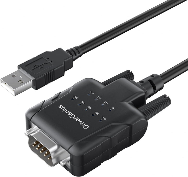 DriverGenius SerialPulseX Serie | USB auf RS232 Seriell Adapter mit 9 x LED Statusanzeige – Für PLC-