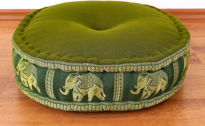 livasia Meditationskissen mit Thaiseide, Yogakissen mit Kapok, Pouf, Bodenkissen für Yoga und Zen Me