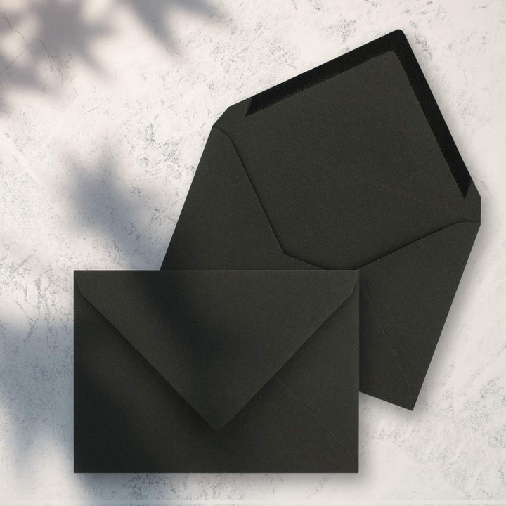 200x Vintage Briefumschläge in schwarz DIN B6 125 x 178 mm Kraftpapier 120 g/m² Recycling Nassklebun