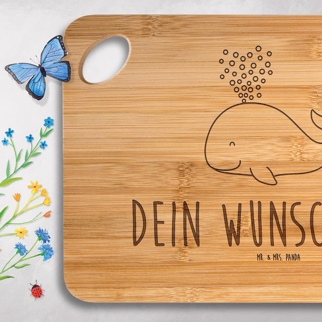 Mr. & Mrs. Panda Holzbrett Mit Gravur Wal Konfetti - Personalisierte Geschenke, personalisiert, Brot