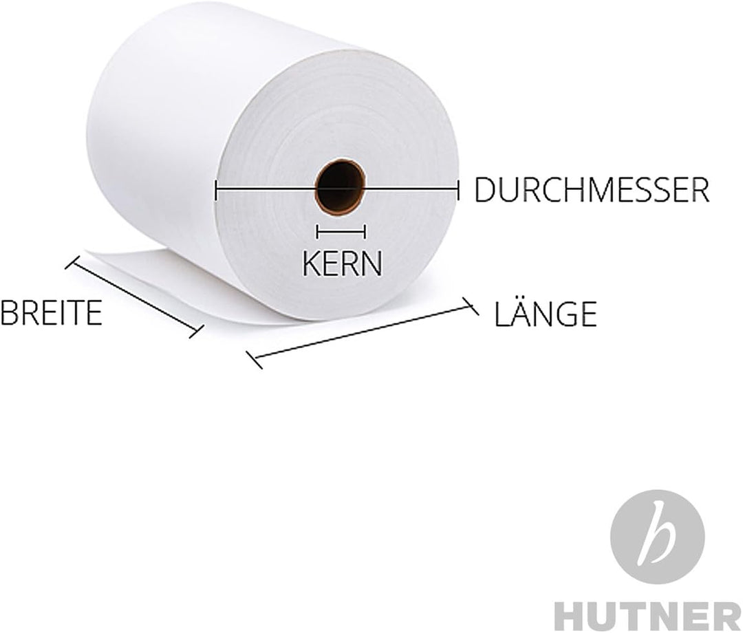 50 Stk. Thermorollen | 57x10x12 mm Ø32mm | Länge: 10 m | BPA frei | für EC Cash Geräte | Thermopapie