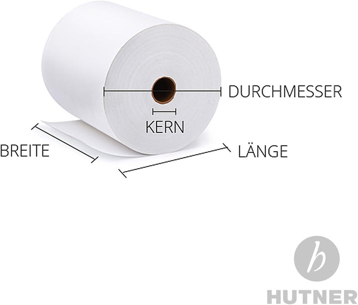 50 Stk. Thermorollen | 57x40x12 mm Ø58mm | Länge: 40 m | BPA frei | für EC Cash Geräte | Thermopapie