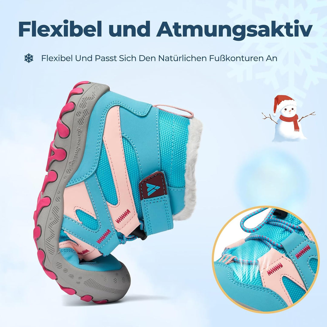 Mishansha Kinder Outdoor Winterschuhe Warm Gefüttert Winterstiefel, Gr.24-38 37 EU Himmelblau, 37 EU