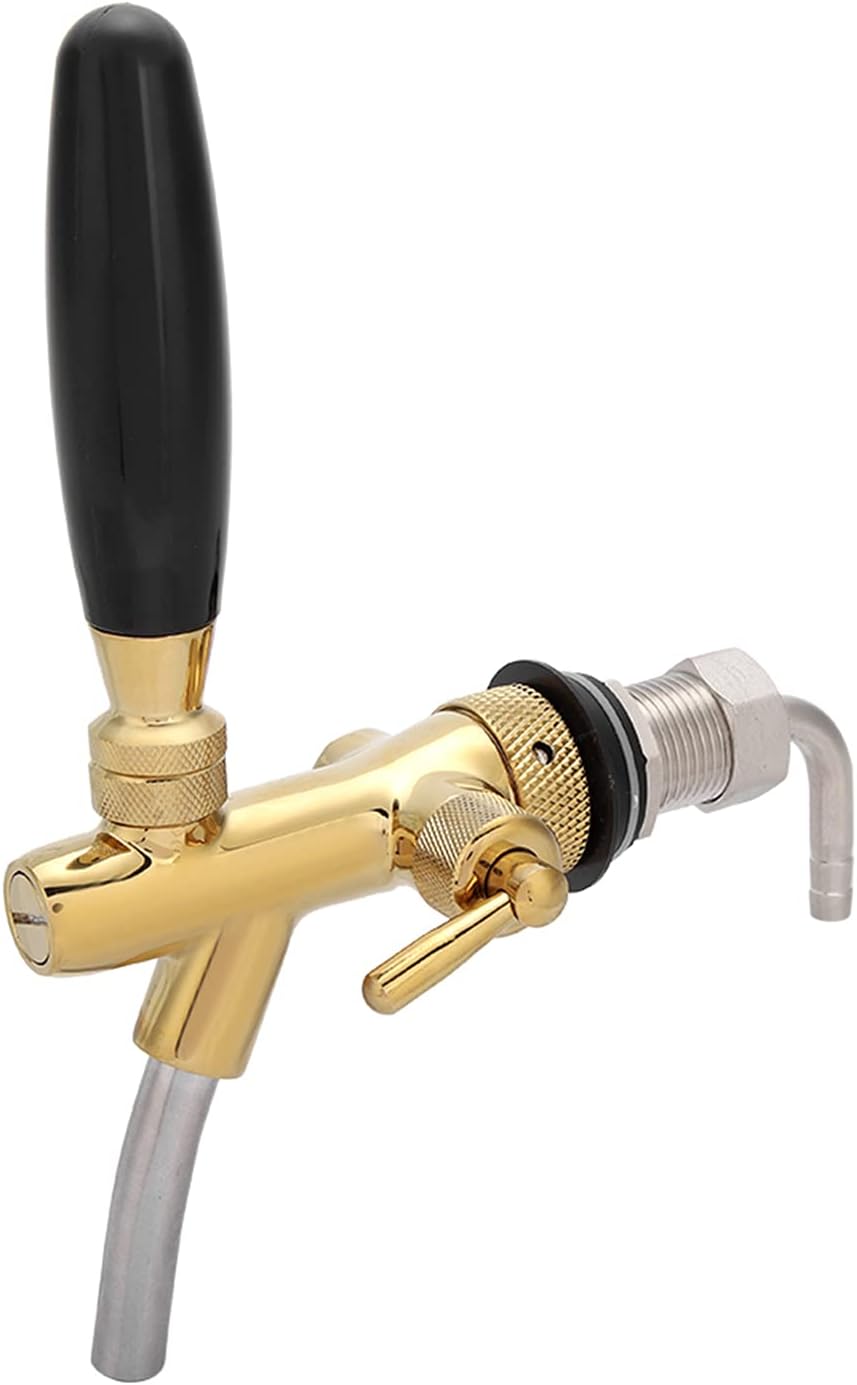 Einstellbare Flusskontrolle Chrome Fassbierhahn Wasserhahn G5 / 8 Schaft Home Bar Brew Bierfass Disp