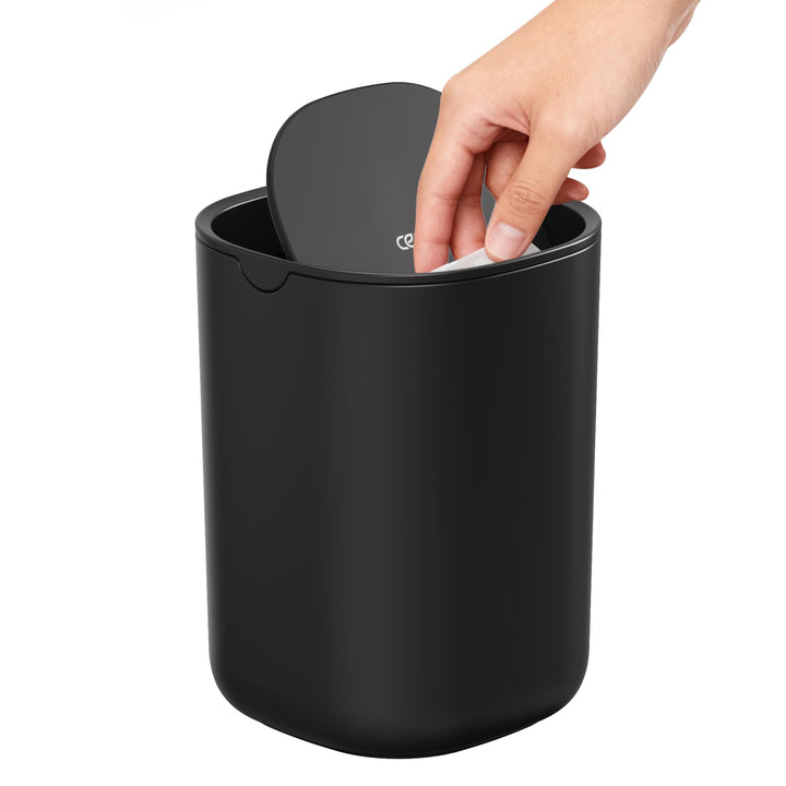 Cesun Mini-Tischmülleimer mit Schwingdeckel, 0.4 Gallonen kleiner Schreibtisch-Mülleimer, Arbeitspla