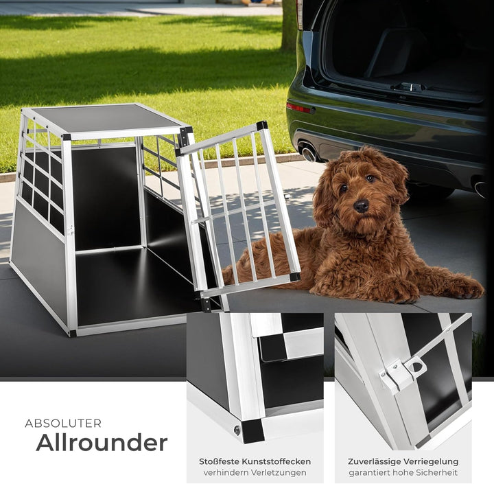 tectake® Hundebox Auto oder Hundebox für Zuhause, Aluminium Hundetransportbox, leicht und stabil, Au