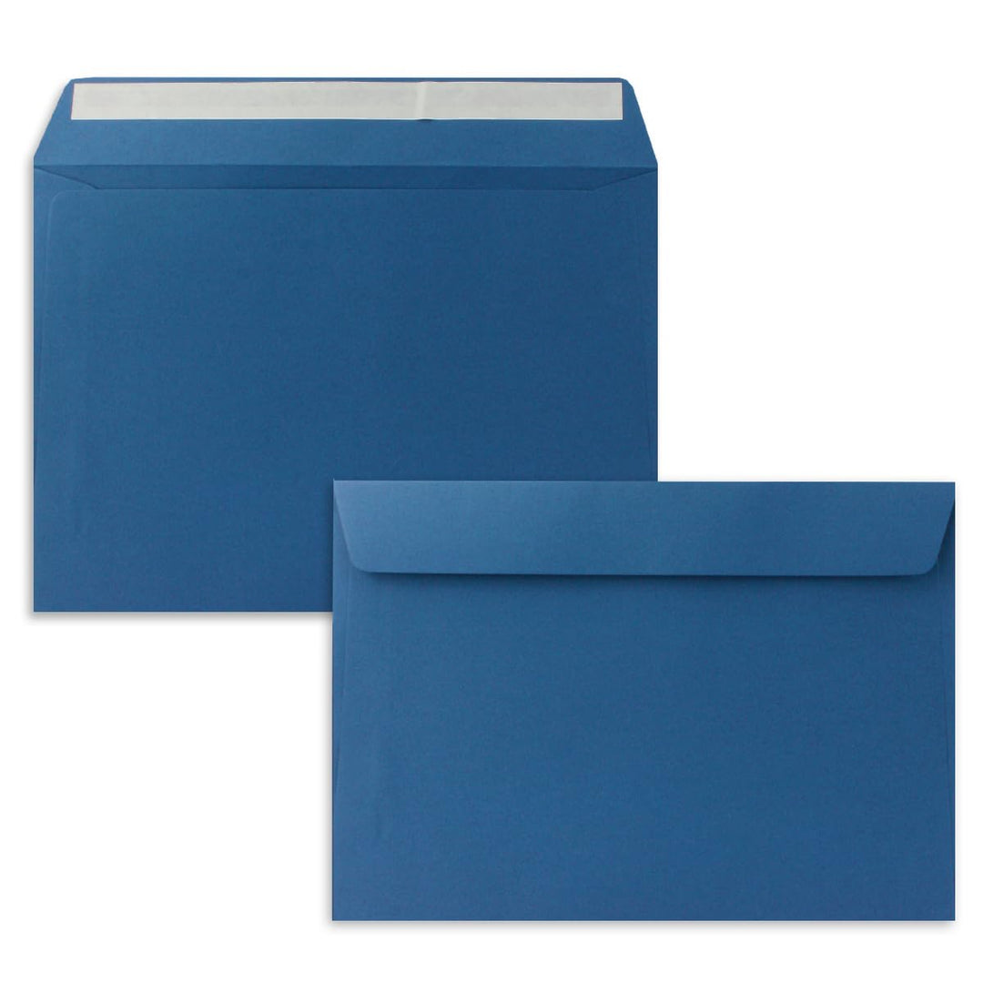 75x Briefumschläge DIN C5 Royalblau (Blau) - 16,2 x 22,9 cm - Haftklebung - Edle Kuverts für grosse