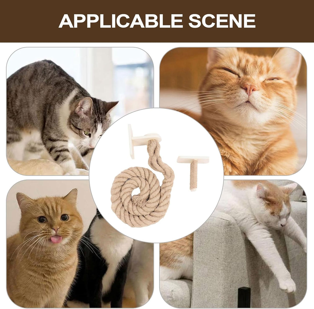 Wandmontiertes Klettertau Für Katzen,Katzensprungkissen - Wandmontierte Sprungstufen Mit Ruheregal F