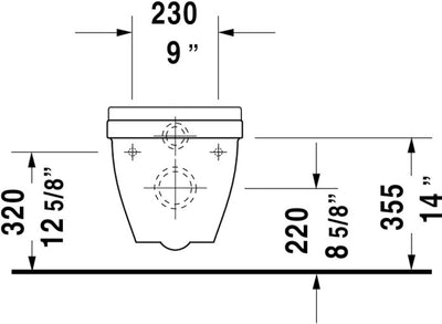 Duravit Starck 3 WC-Suspended Starck 3 230 mm weiss