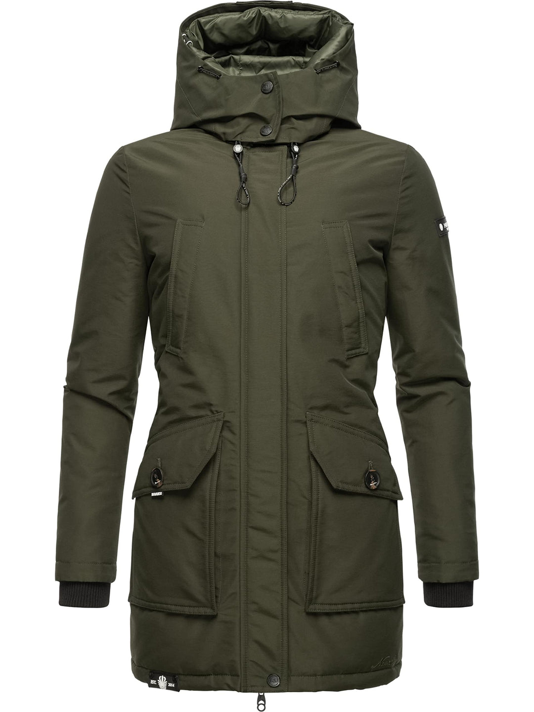 Navahoo Damen Warmer Winter Kurzmantel Blizzardstorm XS-3XL XS Olive, XS Olive