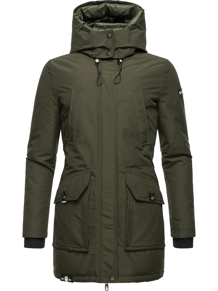 Navahoo Damen Warmer Winter Kurzmantel Blizzardstorm XS-3XL XS Olive, XS Olive