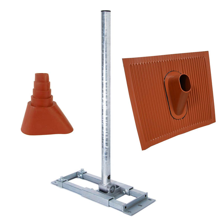 Premium X Deluxe X90-60 Dachsparrenhalter 90cm Ø 6mm Mast Dachabdeckung Aluminium Dachziegel Mansche