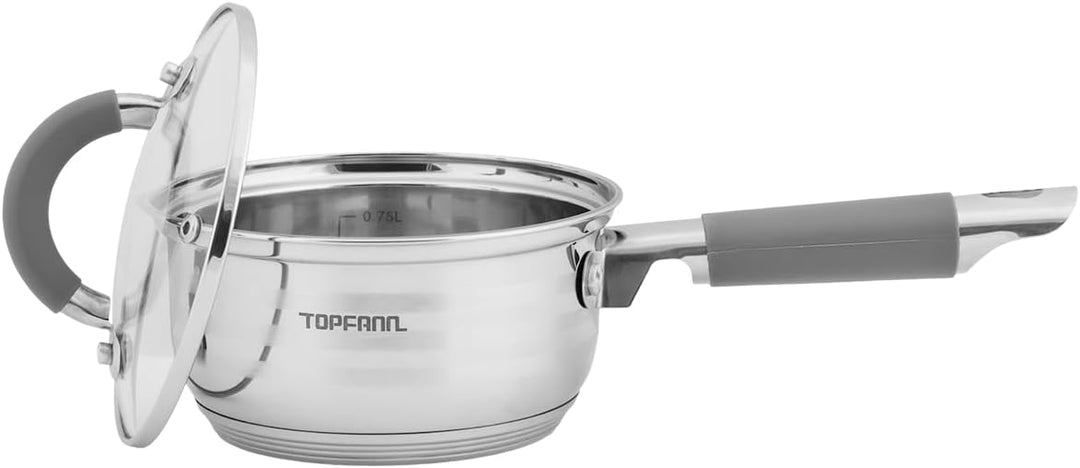 Stielkasserolle Edelstahl 14cm Kasserolle Milchtopf Stieltopf Kochtopf Induktion 14cm