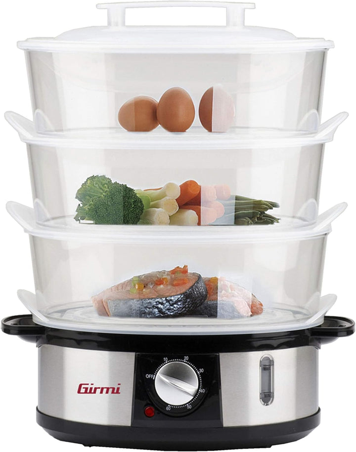 Girmi VP26 Dampfgarer, 750 W, 12 Liter, 3 Ebenen, Stahl