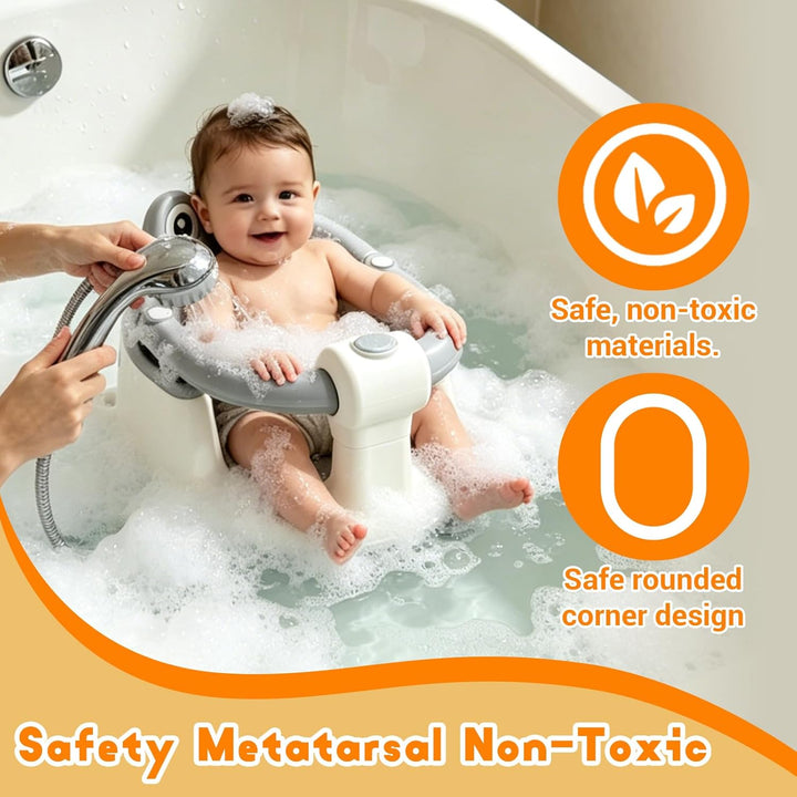 Stück Baby-Badesitz ab 6 Monate, Rutschfestes Design mit 4 Starken Saugnäpfen für Maximale Stabilitä