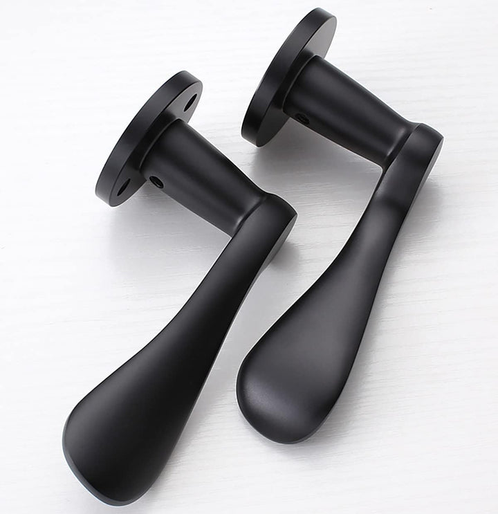 Qrity Modernes Griffschloss Holztürschloss Aluminium Split Hebelschloss Set Mute, Schwarz Türhebelgr