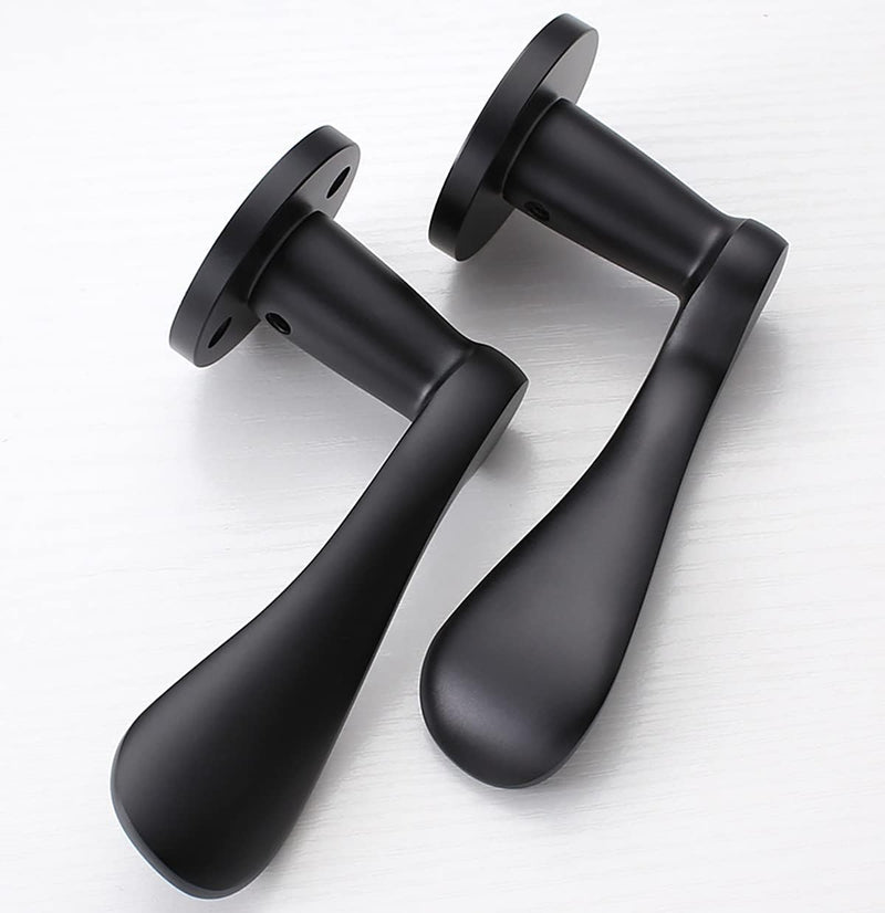 Qrity Modernes Griffschloss Holztürschloss Aluminium Split Hebelschloss Set Mute, Schwarz Türhebelgr