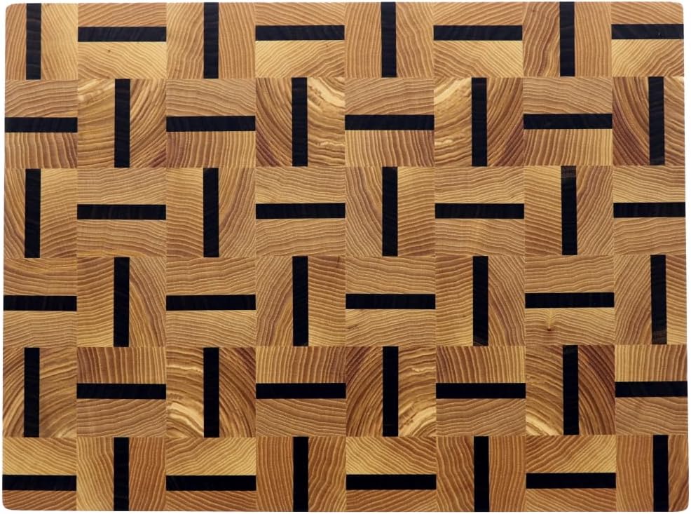 HOFMEISTER® Stirnholzbrett Esche &amp; Nussbaum 40 x 30 cm mit Griffen &amp; Füssen