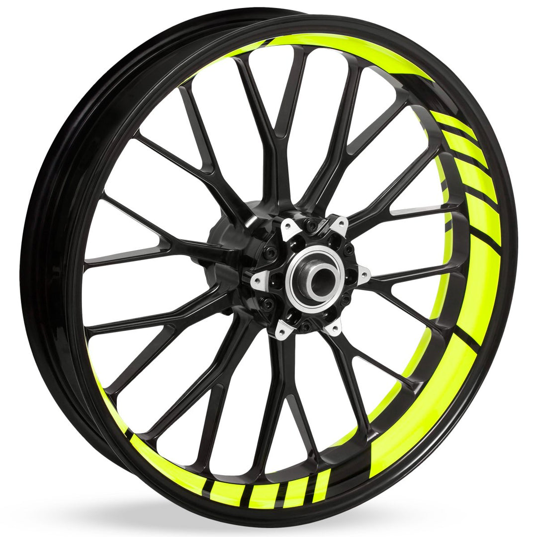 Felgenbettaufkleber im GP Design - Komplettset für 16" bis 19" - Farbe & Breite wählbar neon gelb 2,