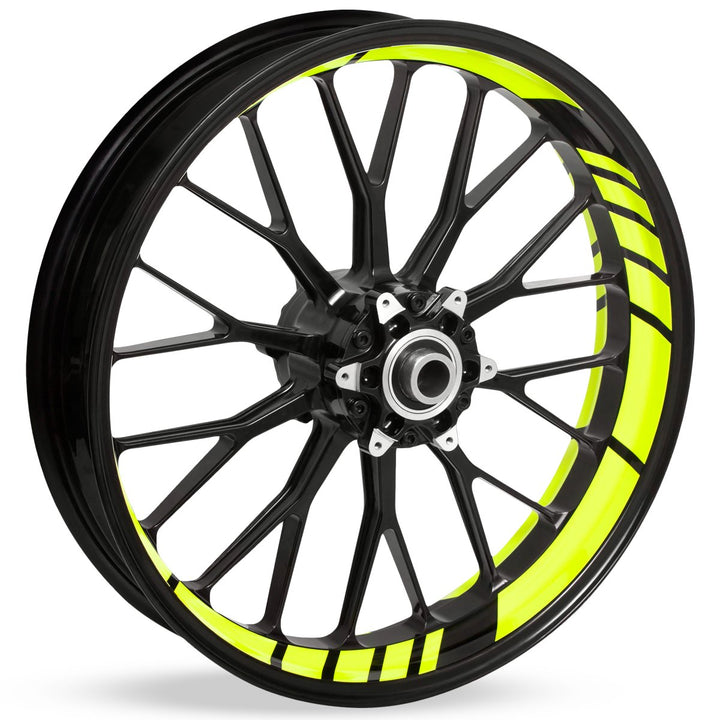 Felgenbettaufkleber im GP Design - Komplettset für 16" bis 19" - Farbe & Breite wählbar neon gelb 2,