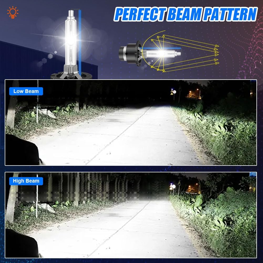 Erato D2S Xenon Brenner HID Scheinwerferbirnen, 6000K 35W Diamond Weisslicht Birnen Entladungslampe