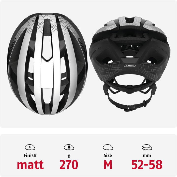 ABUS Rennradhelm Viantor - Sportlicher Fahrradhelm für Einsteiger - für Damen und Herren M (52-58 cm