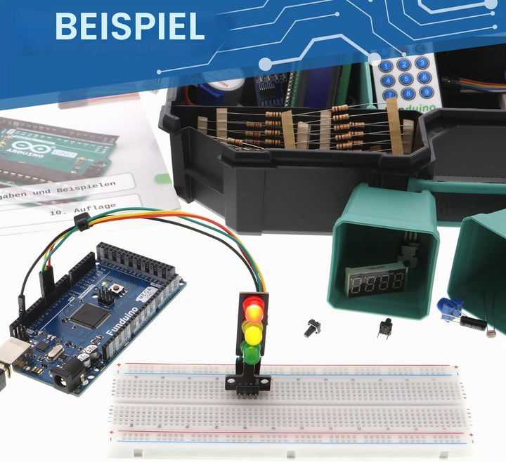 Funduino Starter Kit MEGA R3 Basic, 100% kompatibel zu Arduino, mit deutschsprachigen Anleitungen, u