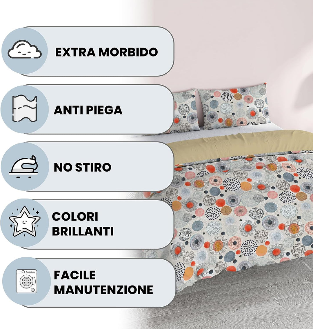 Italian Bed Linen Fantasy Bettbezug, Doppelte Acquerello Doppelte, Acquerello Doppelte