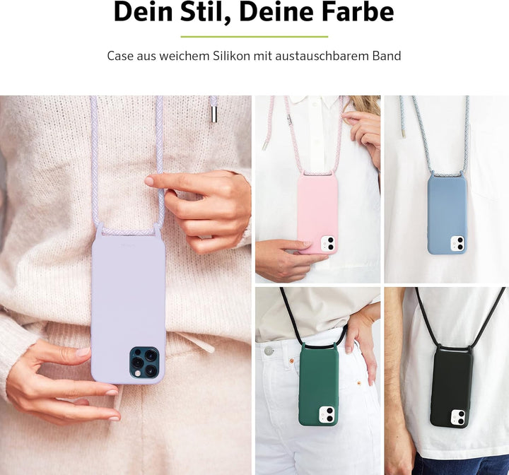 Artwizz HangOn Case geeignet für iPhone 12/12 PRO (6.1') - Elastische Schutzhülle aus Silikon als Ha