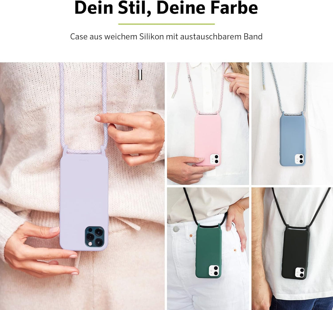 Artwizz HangOn Case kompatibel mit [iPhone 13 Pro] - Elastische Schutzhülle aus Silikon als Handyket