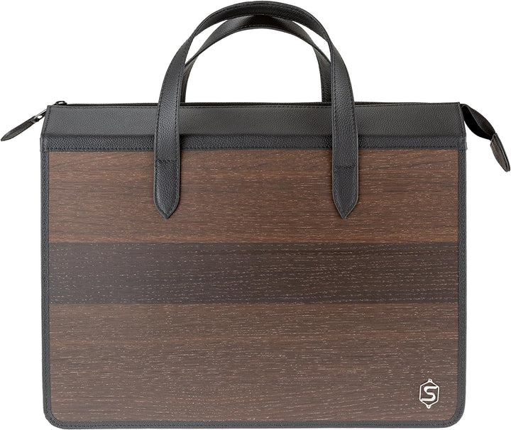Laptop-Tasche James | Gefertigt aus Echtholz Typ Räuchereiche und Rindleder | Notebook-Tasche 15" Sc