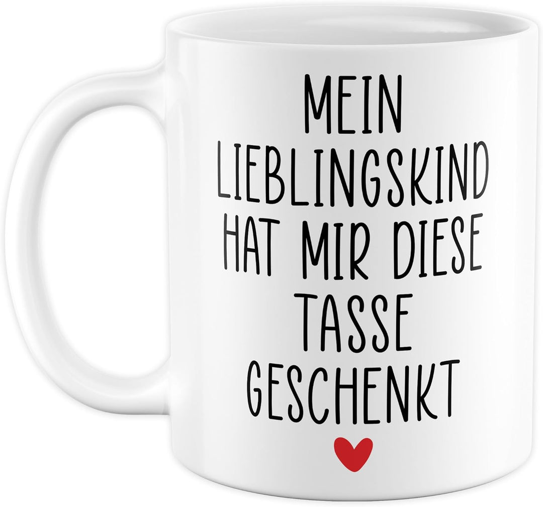 Tasse Mama Geschenk Mein Lieblingskind hat mir diese Tasse geschenkt, Kaffeetasse Familie Witz Humor