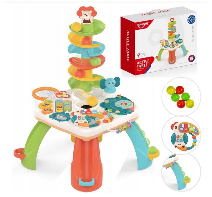 Coil Aktivitätentisch für Babys und Kinder, interaktiver Kugelbahn- und Rutsche-Spieltisch, Lernspie