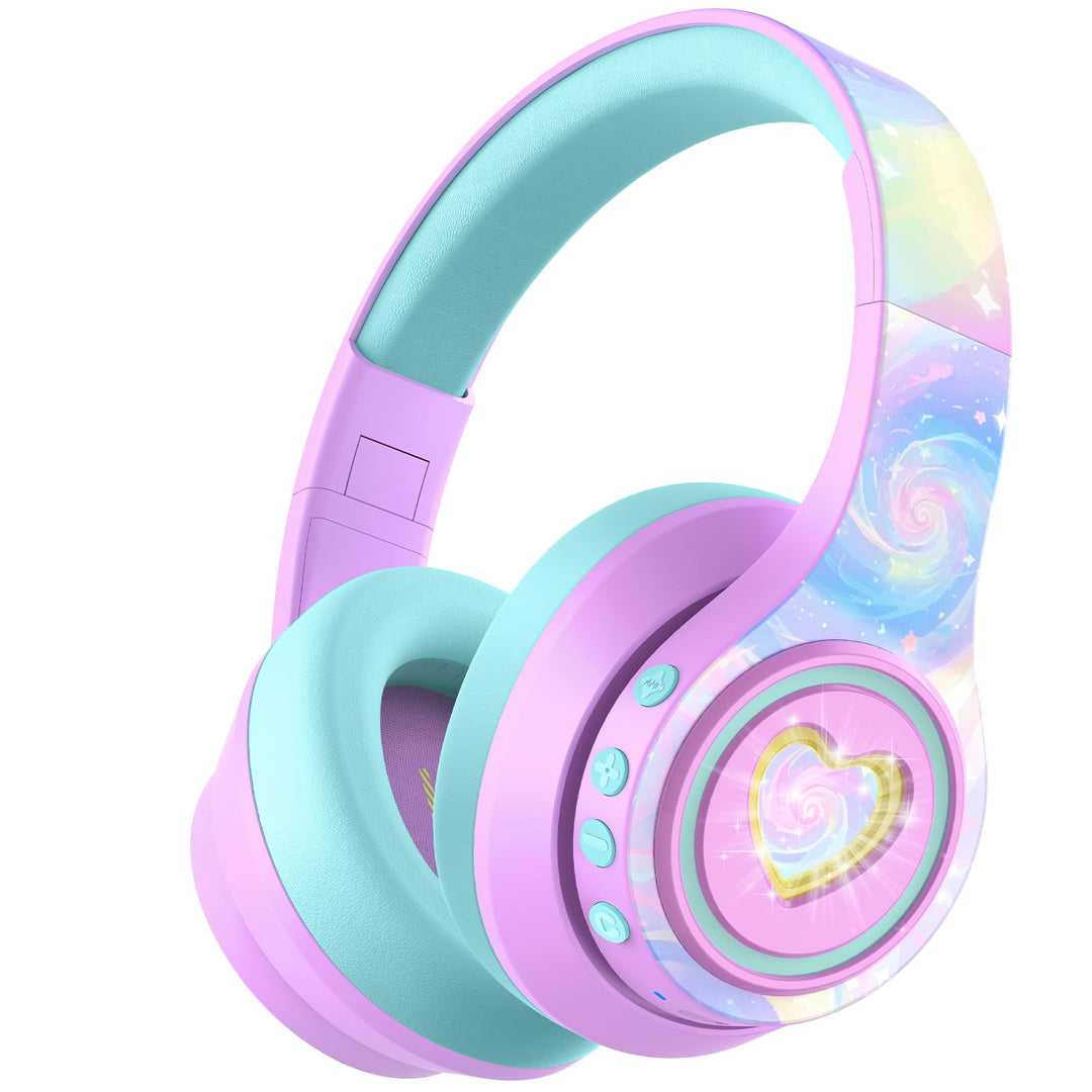 iClever Noise Cancelling Bluetooth Kopfhörer Kinder, LED-Beleuchtung, Bluetooth 6.0, Type-C-Schnella