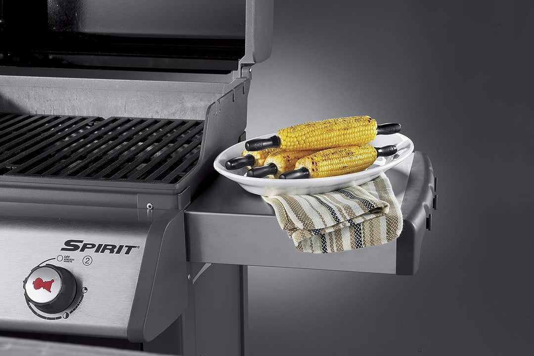 Weber 6764 Premium Grillbesteck 3-teilig & 6489 Maiskolbenhalter-Set, 8 Stück, Picknick, Grillen, Ga