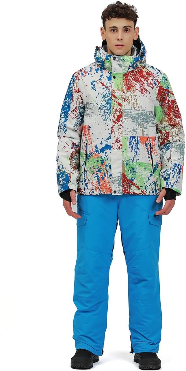 Herren Schneeanzug, Wasserdicht Winddicht Winter Warme Schnee Skifahren Sätze,für Wandern Klettern I