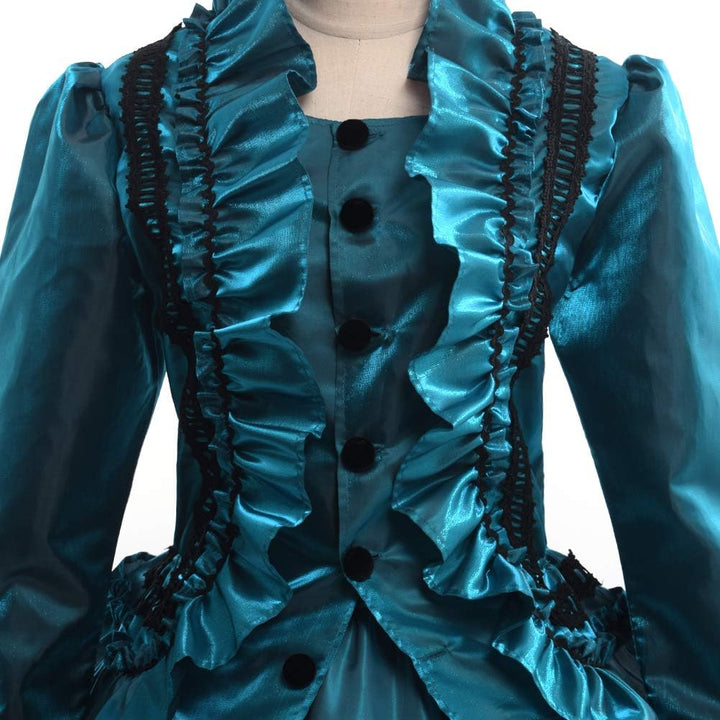 GRACEART Damen Gothic Viktorianisches Kleid Renaissance Maxi Kostüm (XL, Grün) XL Grün, XL Grün