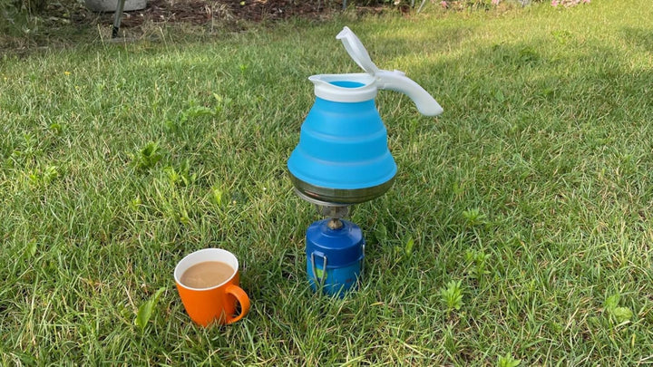 cartrend Caravan Wasserkessel faltbar, Camping Wasserkocher, 1,5 Liter Fassungsvermögen, platzsparen