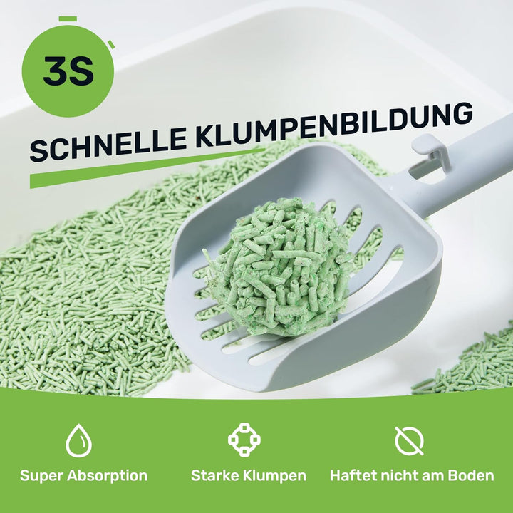 FUKUMARU Tofu Katzenstreu 5,4 kg - Klumpendes Katzenstreu, Geruchsbekämpfung mit grünem Teearoma, st