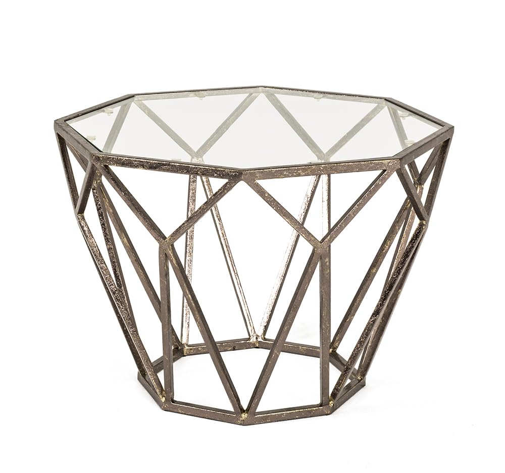 HAKU Möbel Beistelltisch, Metall, bronze, B 55 x T 55 x H 38 cm 55 x 55 x 38 Bronze, 55 x 55 x 38 Br